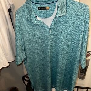 Daniel Cremieux Aqua Patterned Polo Shirt